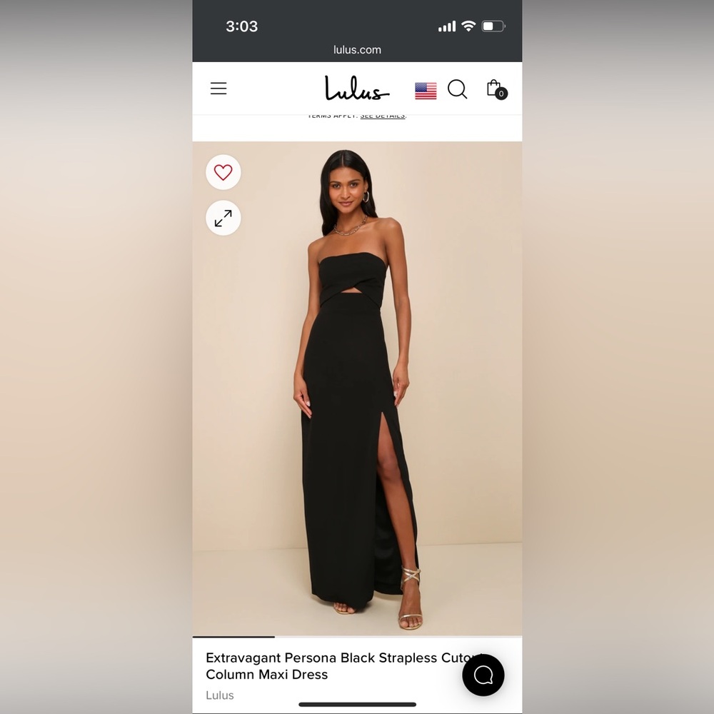 Lulu’s Black Strapless Maxi Dress
